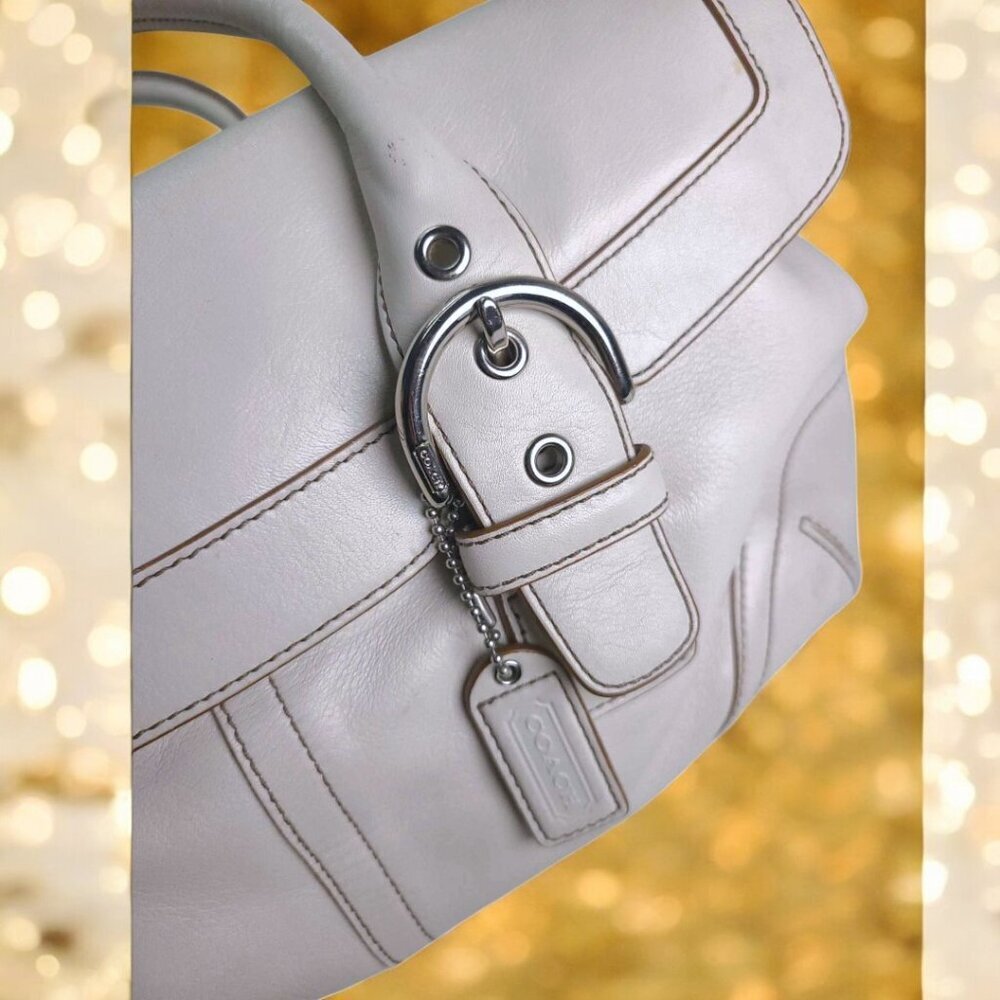 COACH Vintage Soho Flap Satchel /Shoulderbag in ivory - Picture 7 of 11